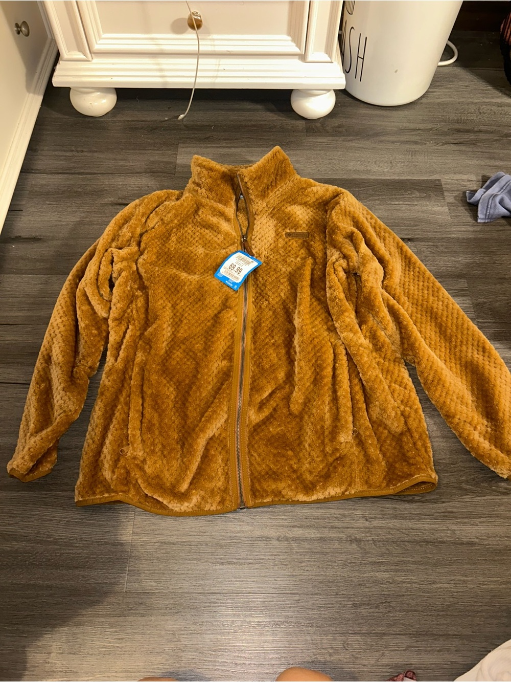 Columbia Plush Full-Zip Teddy Jacket in Camel Brown